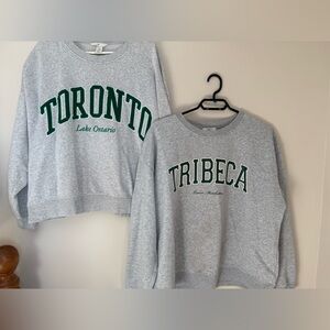 Two H&M Gray Crewneck Sweaters